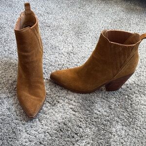 Marc Fisher Tan Suede Ankle Booties